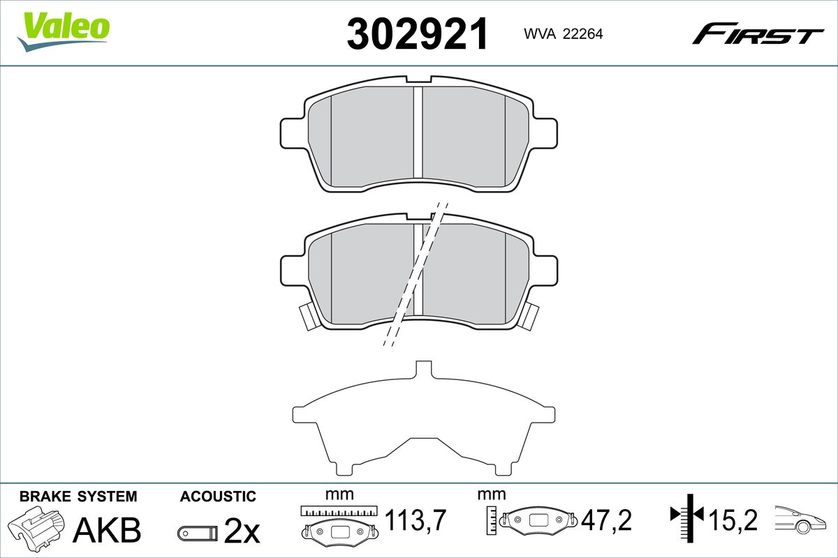 VALEO Fékbetét, mind 302921_VALEO